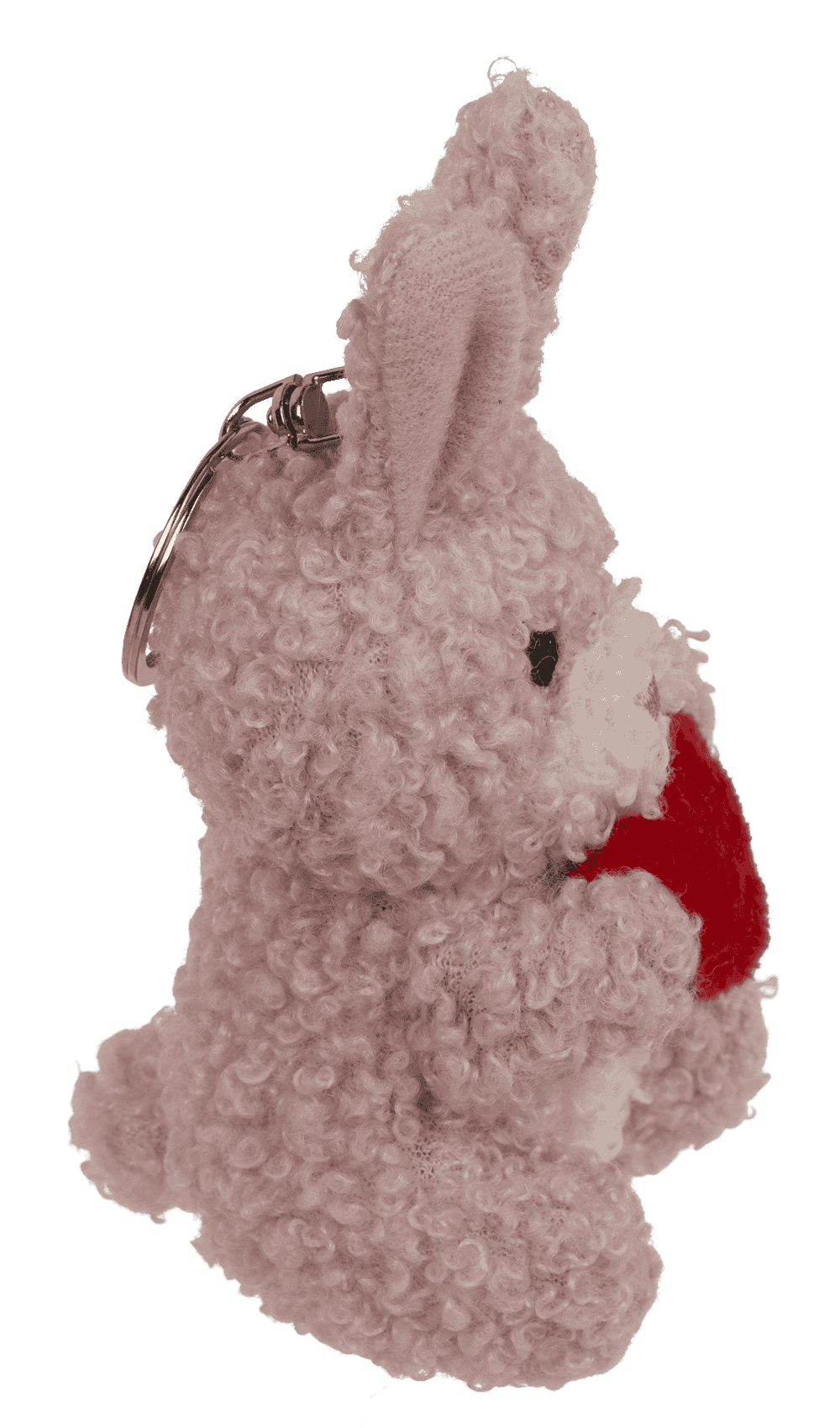 Metal keychain, rabbit with heart,