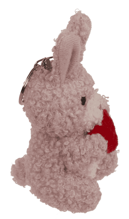 Metal keychain, rabbit with heart,