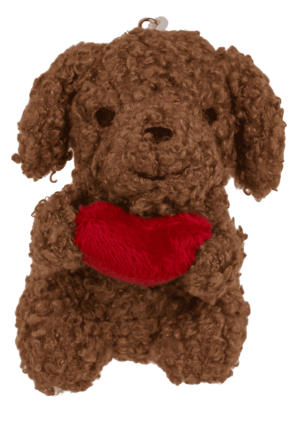 Metal keychain, dog with heart,