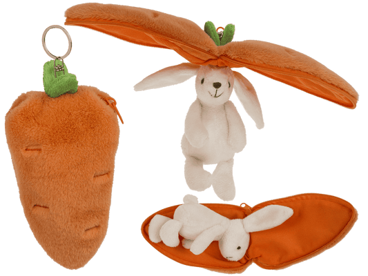 Metal-Keyring, Plush Folding rabbit