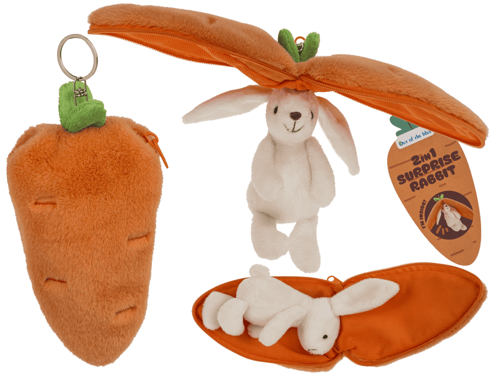 Metal-Keyring, Plush Folding rabbit