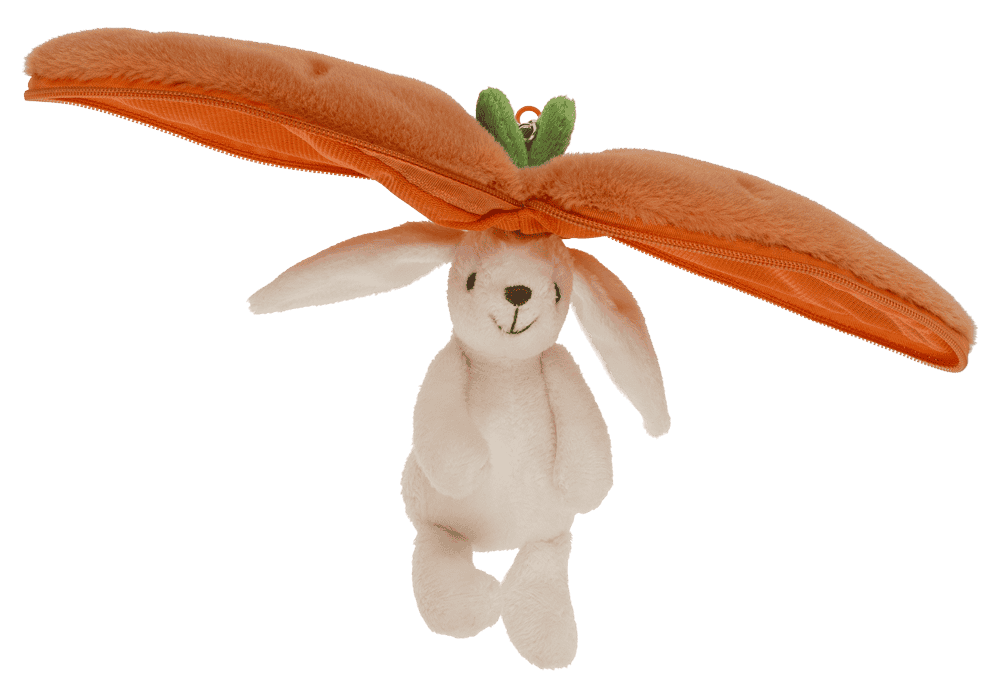 Metal-Keyring, Plush Folding rabbit