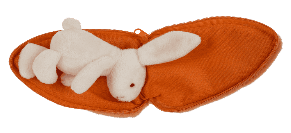 Metal-Keyring, Plush Folding rabbit