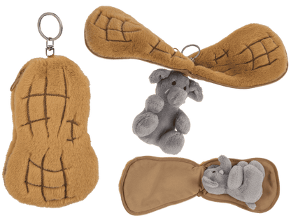 Metal-Keyring, Plush Folding Elefant