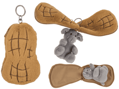 Metal-Keyring, Plush Folding Elefant