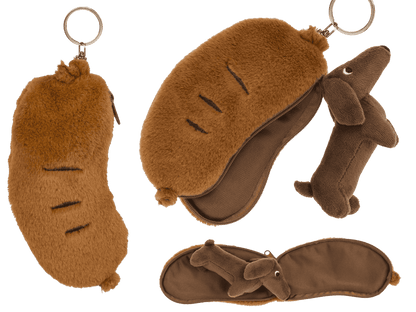 Metal-Keyring, Plush Folding Dog