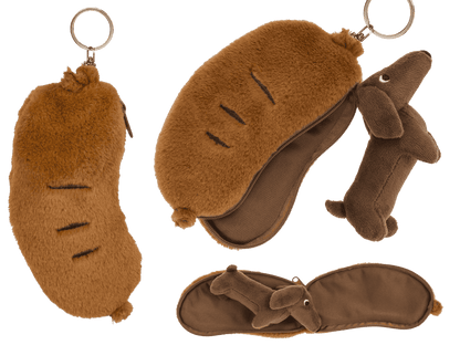 Metal-Keyring, Plush Folding Dog