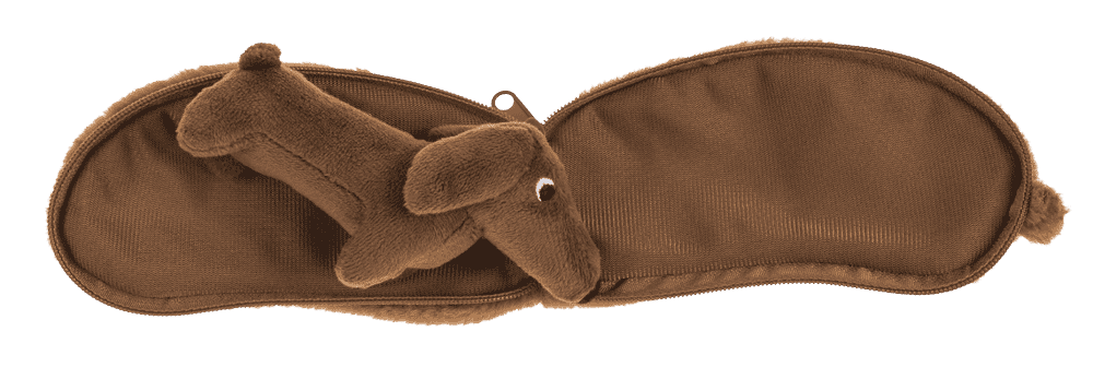 Metal-Keyring, Plush Folding Dog