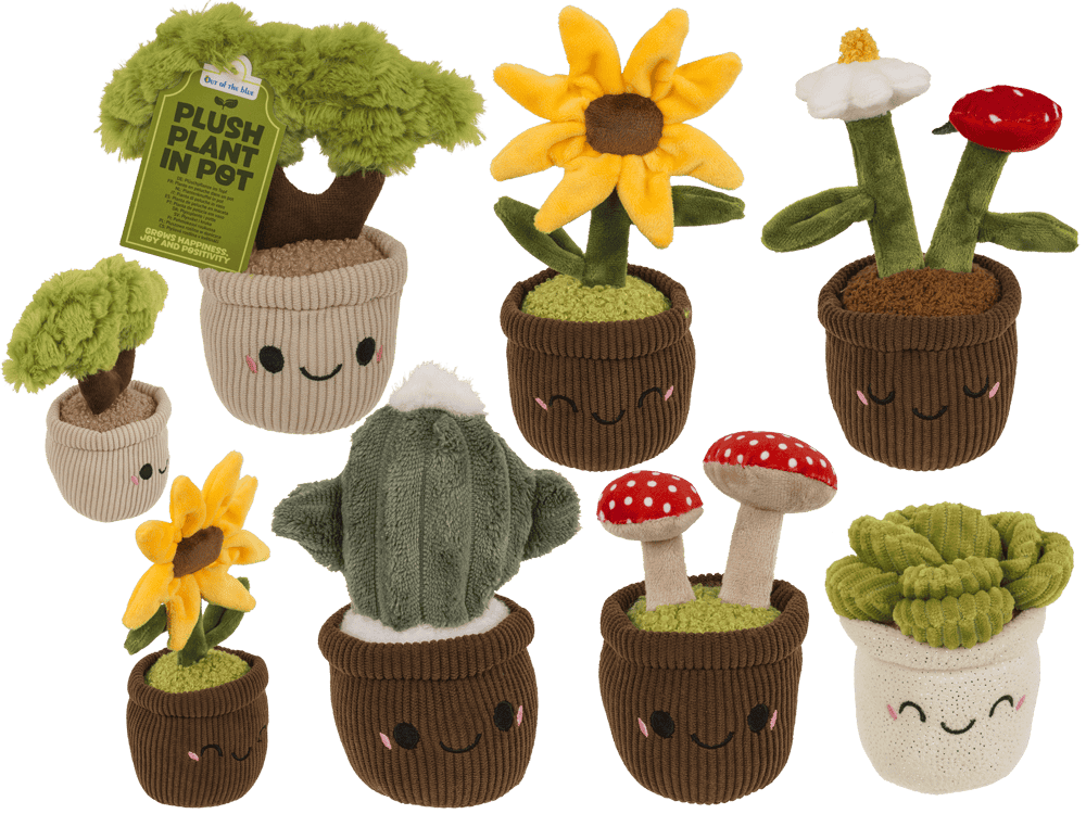 Plush-Kawaii, Flowers in Pots,
