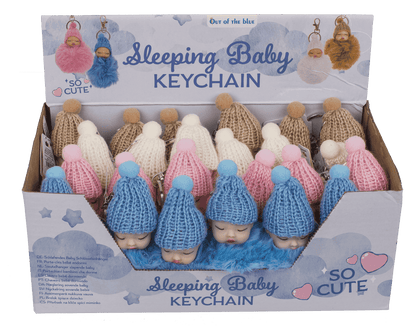Metall-Schlüsselanhänger,Schlafendes Baby Pom Pom