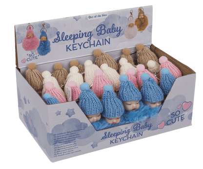 Metall-Schlüsselanhänger,Schlafendes Baby Pom Pom