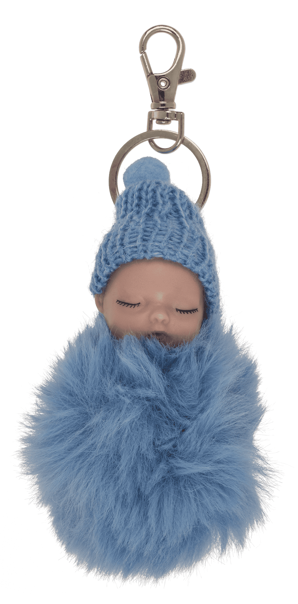 Metall-Schlüsselanhänger,Schlafendes Baby Pom Pom