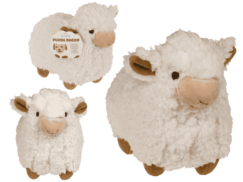 White plush Sheep with embroided eyes,