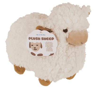 Oveja de felpa blanca con ojos bordados