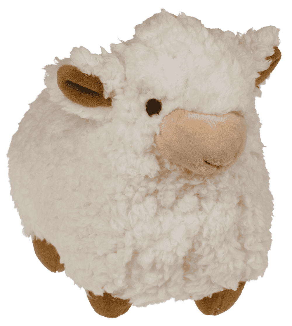 White plush Sheep with embroided eyes,