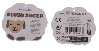 Oveja de felpa blanca con ojos bordados