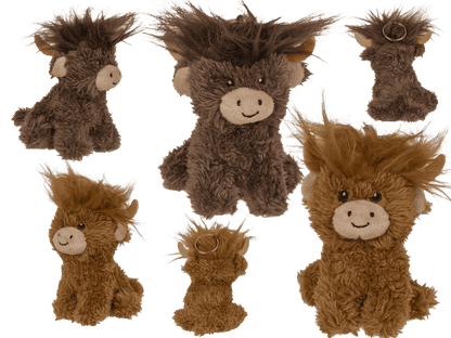Keychain, Plush highland Cow, 10 cm,