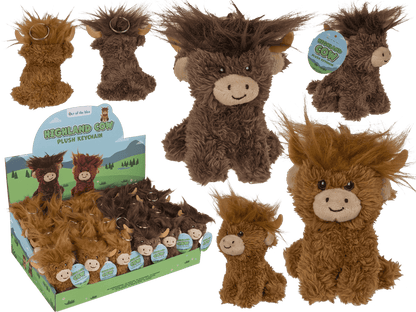 Keychain, Plush highland Cow, 10 cm,