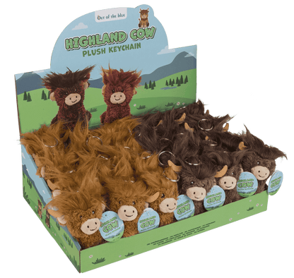 Keychain, Plush highland Cow, 10 cm,