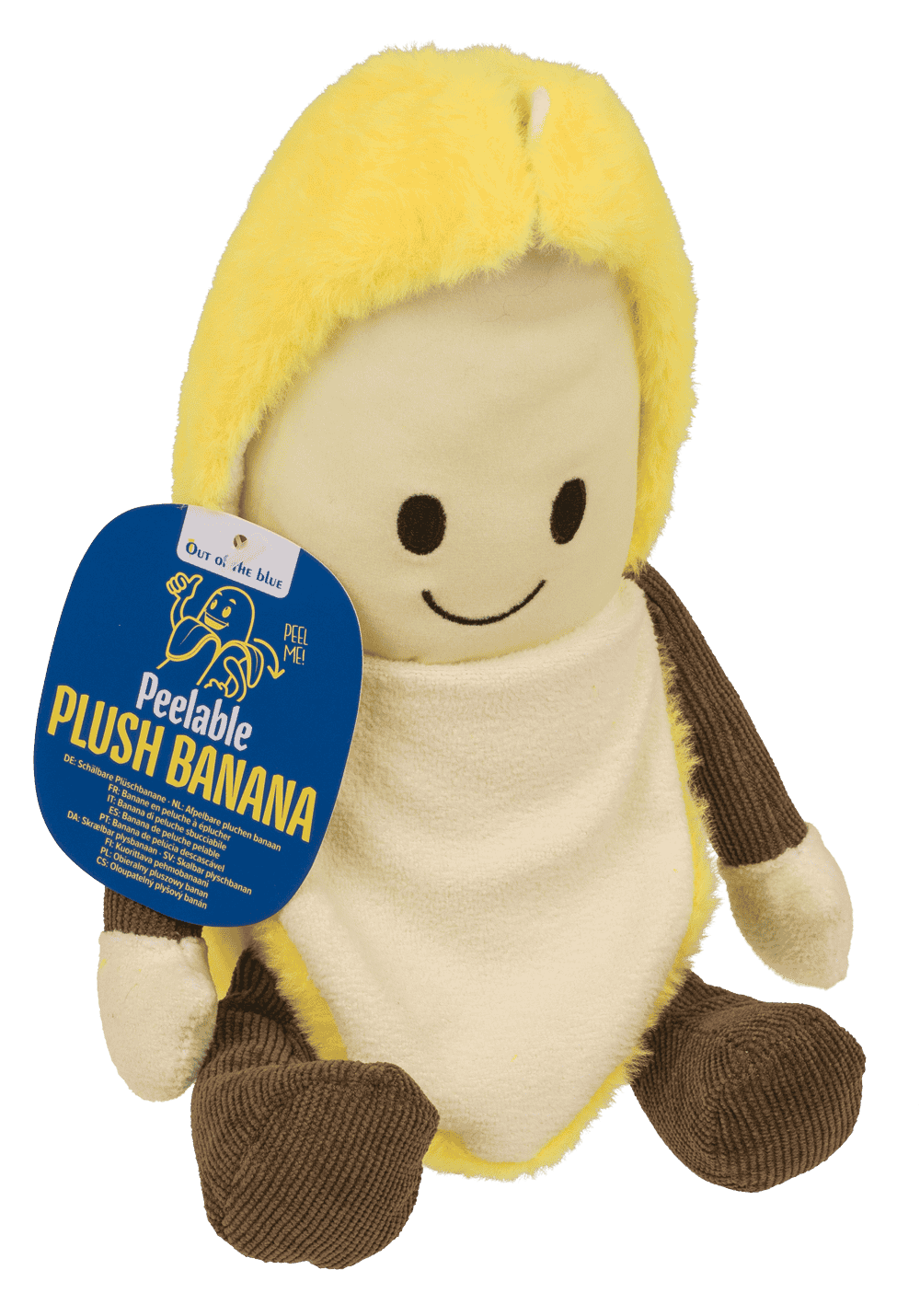 Plush banana, peelable,