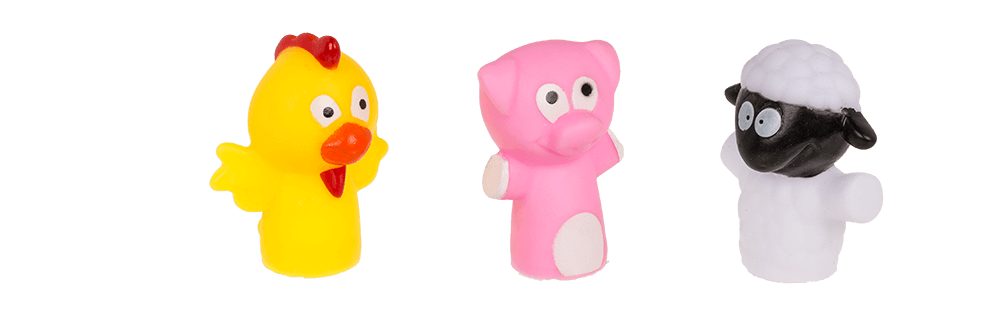 Finger puppet, Farmyard animals, 6-8 cm,