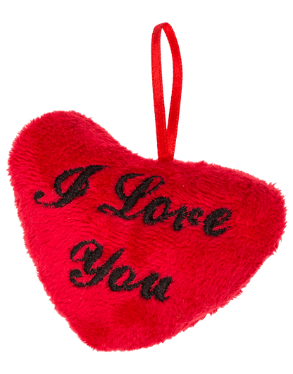 Red plush heart, I love you,