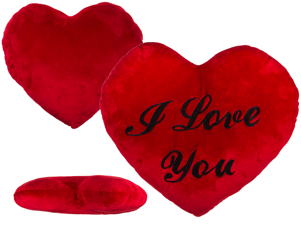 XXL-Red plush heart, I LOVE YOU,