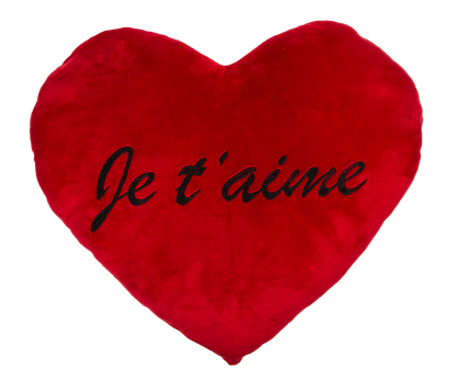 XXL-Red plush heart, JE T'AIME,