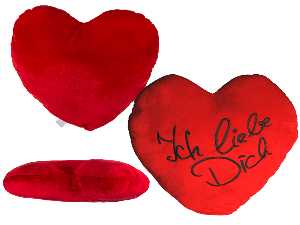 XXL-Red plush heart, ICH LIEBE DICH,