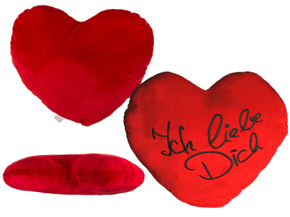 XXL-Red plush heart, ICH LIEBE DICH,