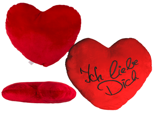 XXL-Red plush heart, ICH LIEBE DICH,