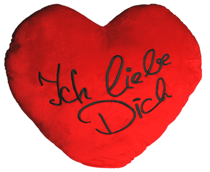 XXL-Red plush heart, ICH LIEBE DICH,