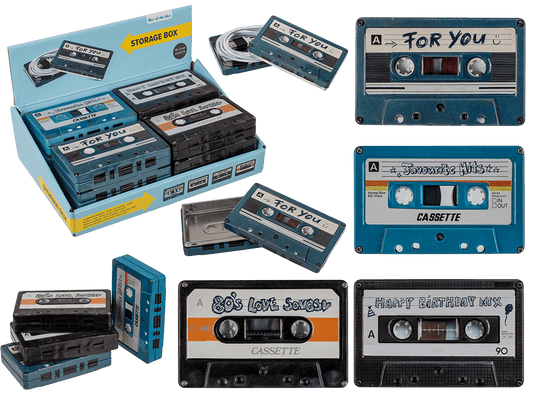 Metal storage box, Music cassette,