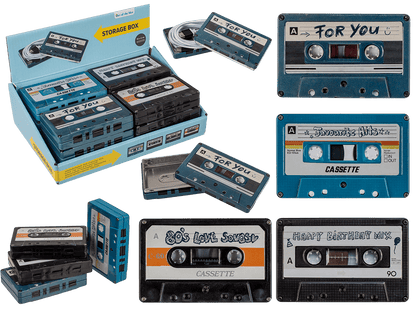 Metal storage box, Music cassette,