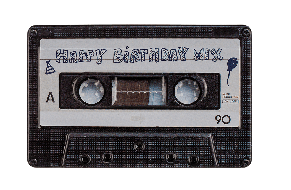 Metal storage box, Music cassette,