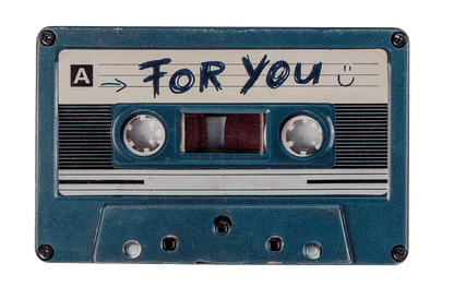 Metal storage box, Music cassette,