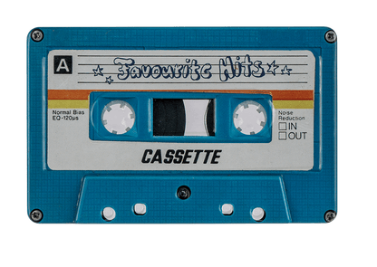 Metal storage box, Music cassette,