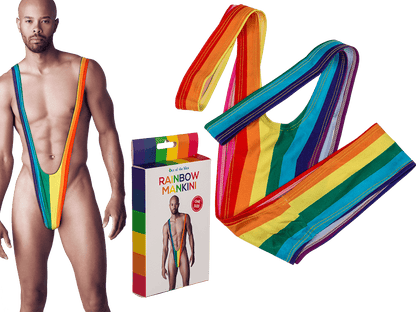 Man Swimsuit, Rainbow Mankini, Pride,