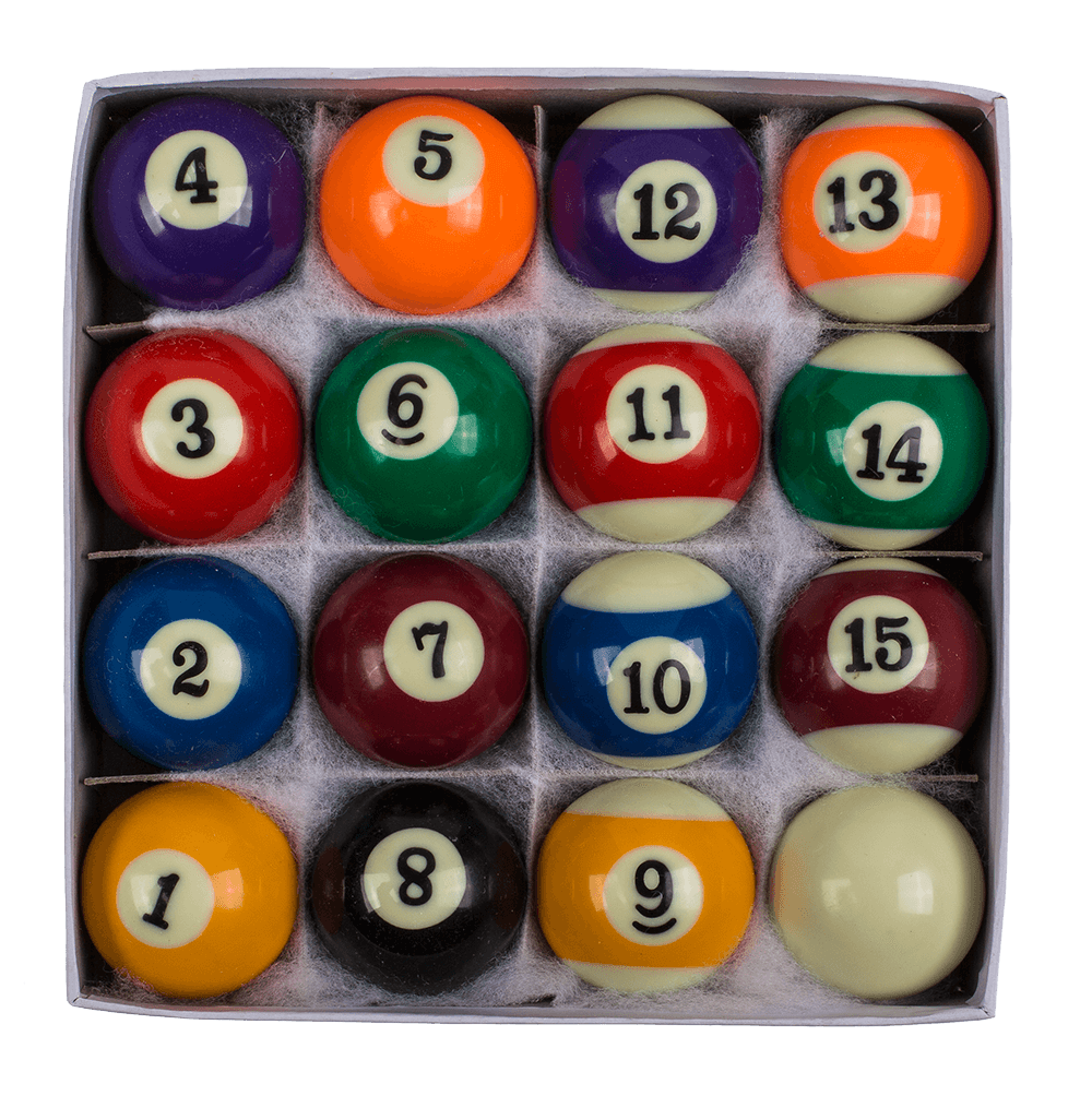 Wooden tabletop pool with 2 cues,