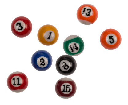 Wooden tabletop pool with 2 cues,