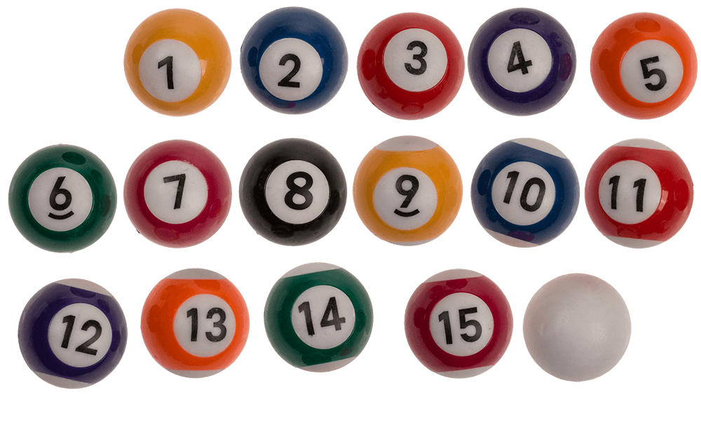 Wooden tabletop pool with 2 cues,