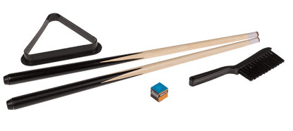 Wooden tabletop pool with 2 cues,