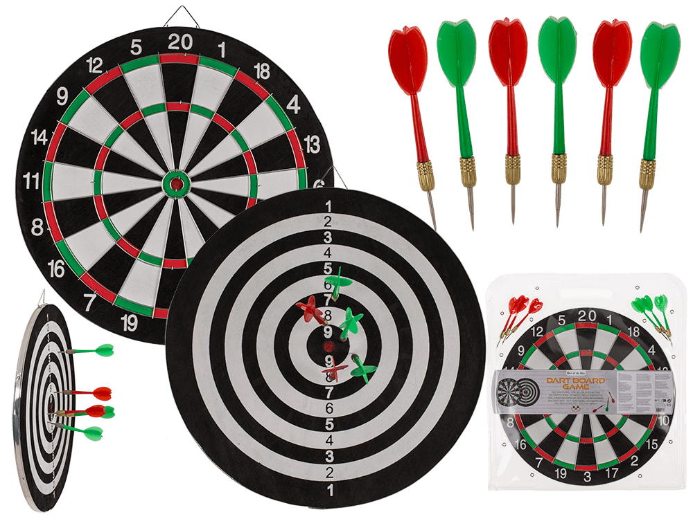 Dart board game with 6 darts, D: ca. 36.5 cm,