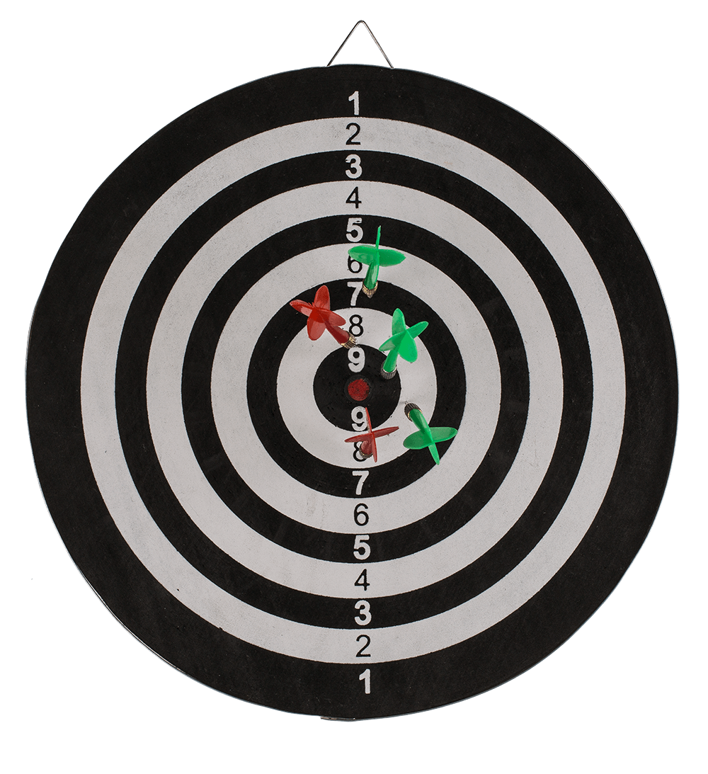 Dart board game with 6 darts, D: ca. 36.5 cm,