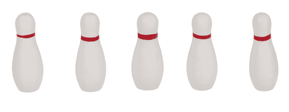 Tabletop Bowling Game, incl. 1 ball, 10 skittles,