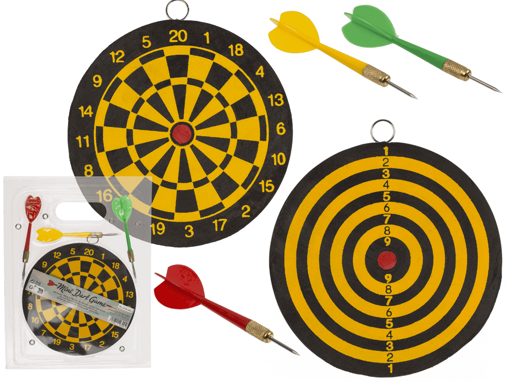 Mini dart game with 3 darts, D: 15 cm,