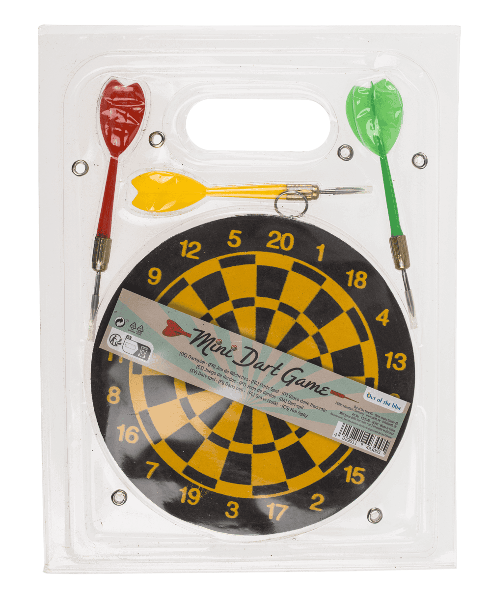 Mini dart game with 3 darts, D: 15 cm,