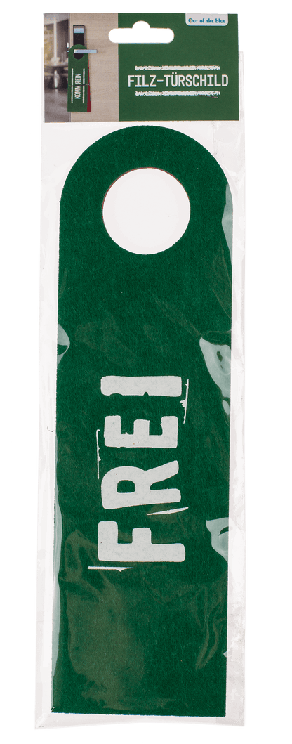 Felt door sign with German lettering,