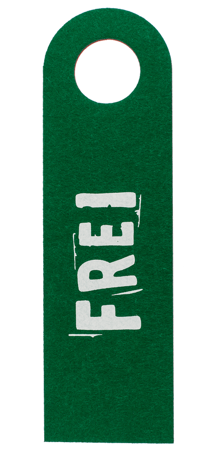 Felt door sign with German lettering,