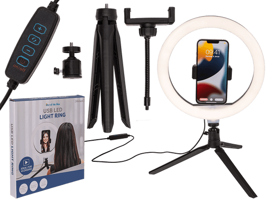 USB LED light ring, with 3 intensities,